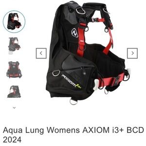 NEW Aqua Lung Women's AXIOM i3+ BCD - Black and Red Sz M